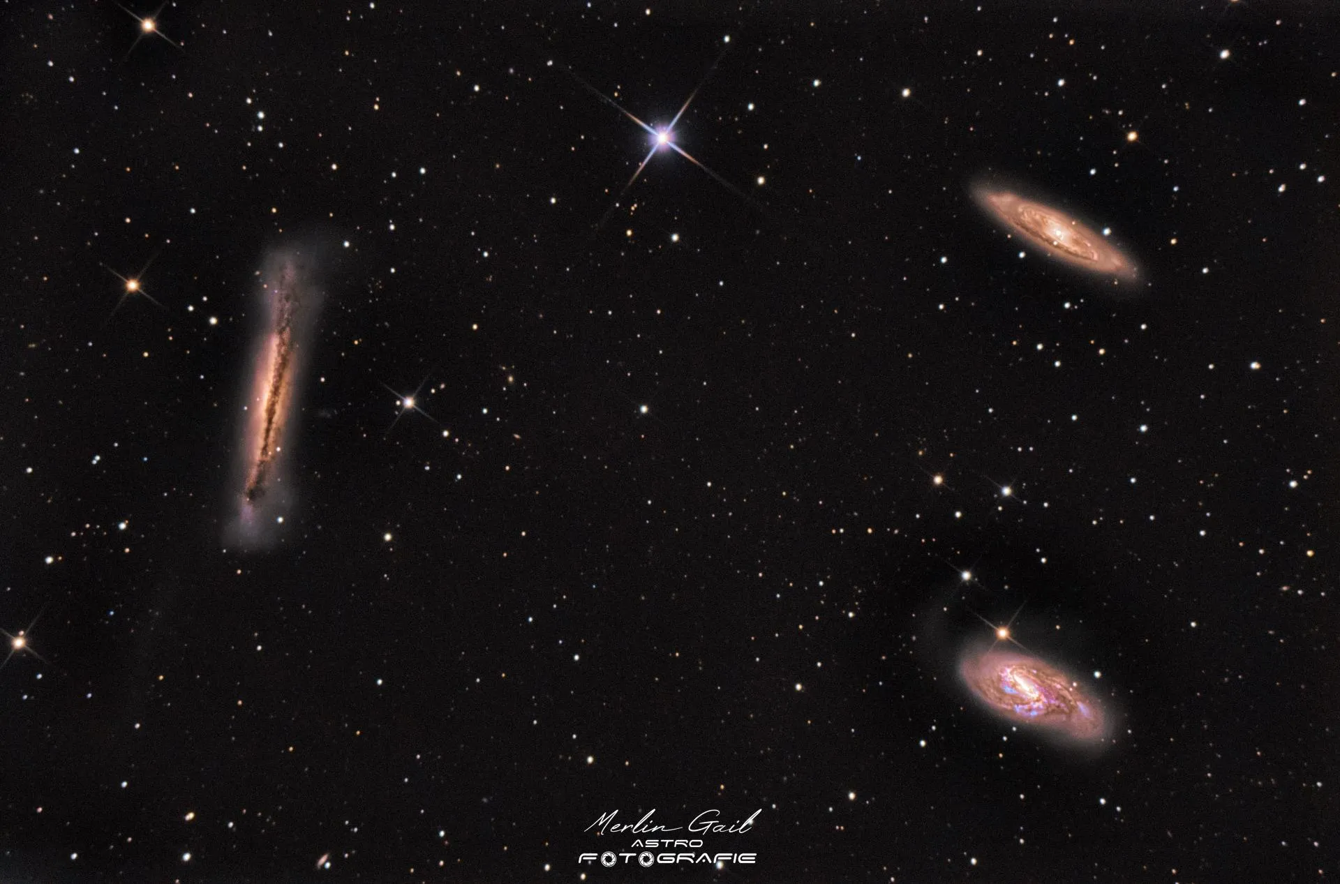Leo-Triplett (M 65 · M 66 · NGC 3628) — Astrofoto aufgenommen im Allgäu von Merlin Gail