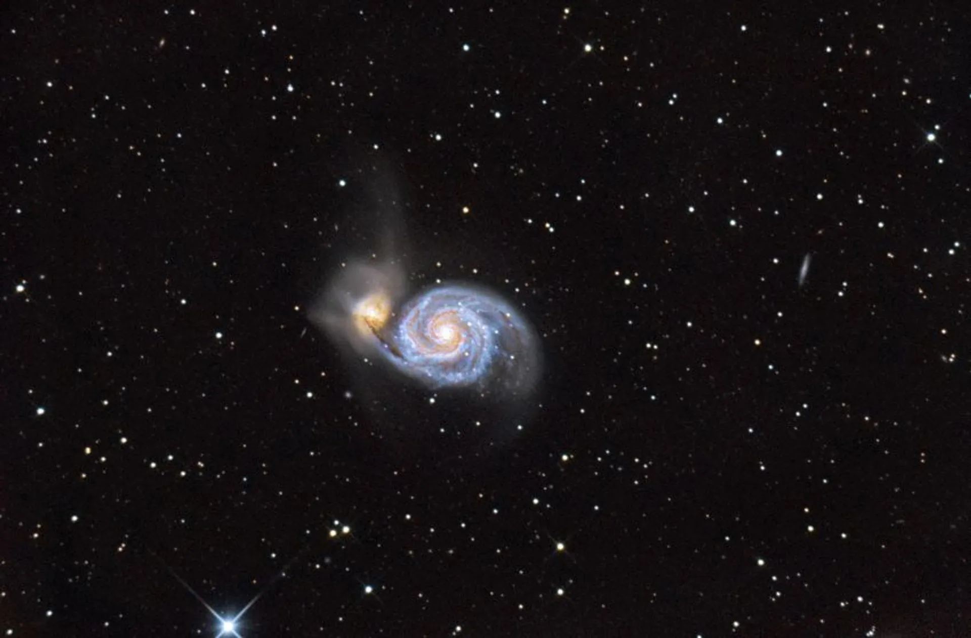 Whirlpool-Galaxie (M 51) — Astrofoto aufgenommen im Allgäu von Merlin Gail